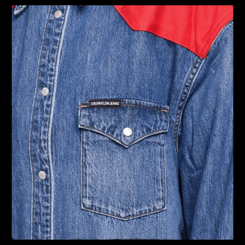 Calvin Klein Oversized Foundation Shirt Blue Blå Hot