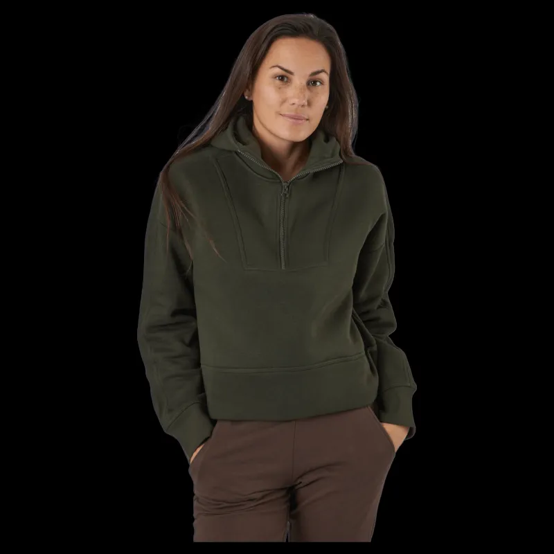 Clearance Casall Oversized Zip Hood Forest Green Grön