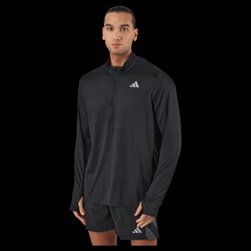 adidas Own the Run 1/2 Zip Long-Sleeve Top Black Svart