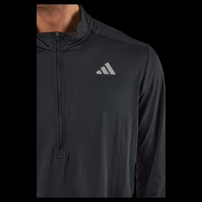 adidas Own the Run 1/2 Zip Long-Sleeve Top Black Svart