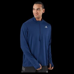New adidas Own the Run 1/2 Zip Long-Sleeve Top Dark Blue Blå