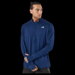 New adidas Own the Run 1/2 Zip Long-Sleeve Top Dark Blue Blå