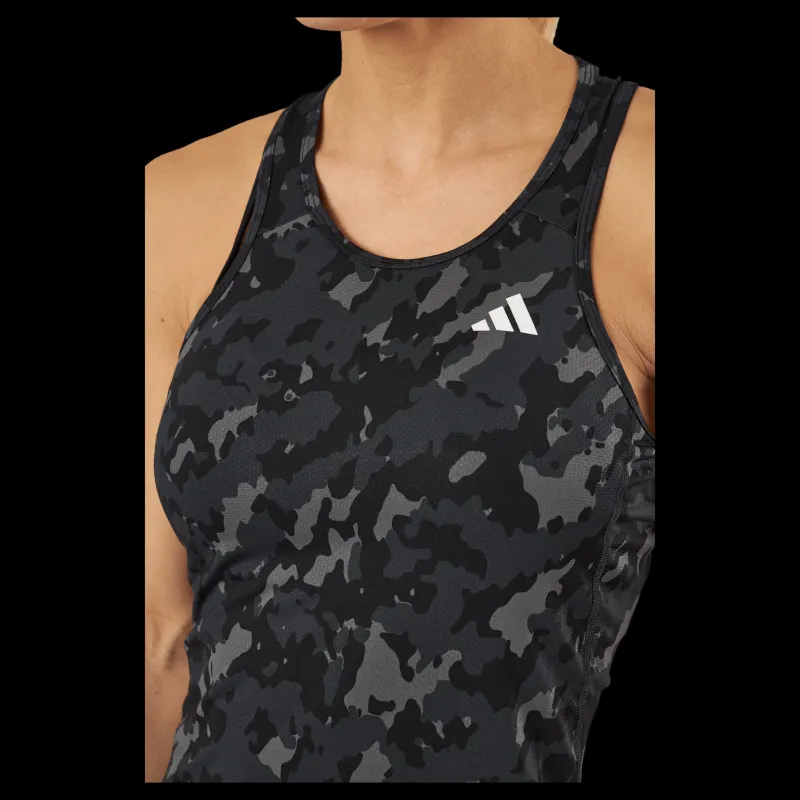Clearance adidas Own the Run Camo Running Tank Top Black Svart