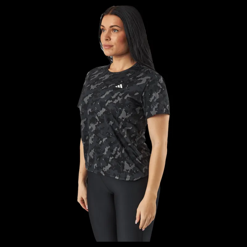 adidas Own the Run Camo Running T-Shirt Black Svart Outlet