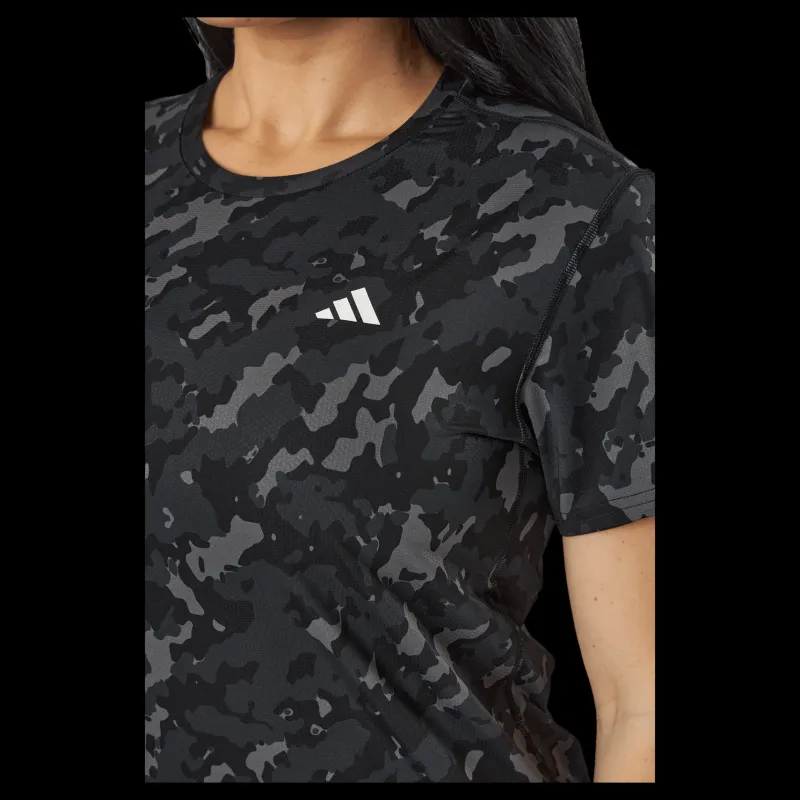 adidas Own the Run Camo Running T-Shirt Black Svart Outlet