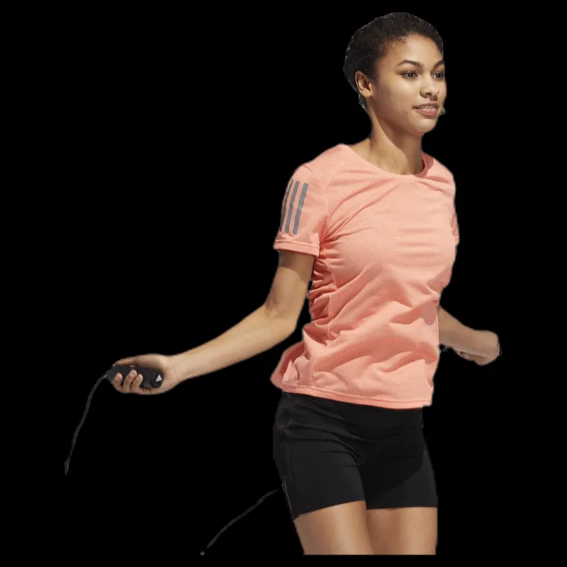 Discount adidas Own the Run Tee Orange/Pink Rosa