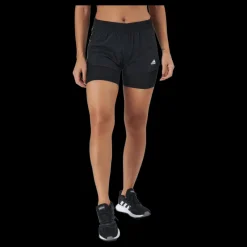 adidas Pacer 3 Stripe Woven 2 In 1 Short Black / White Svart Clearance