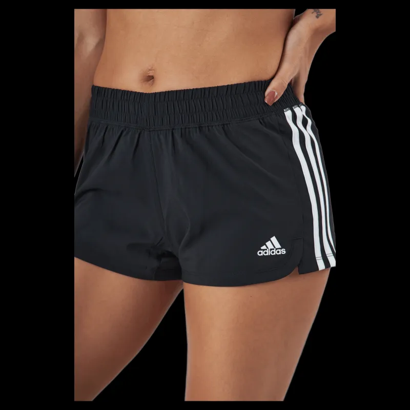 Sale adidas Pacer 3 Stripe Woven Short Black / White Svart