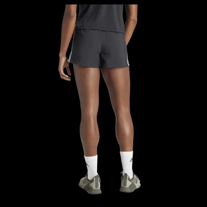 adidas Pacer Training 3-Stripes Woven High-Rise Shorts Black / White Svart Hot
