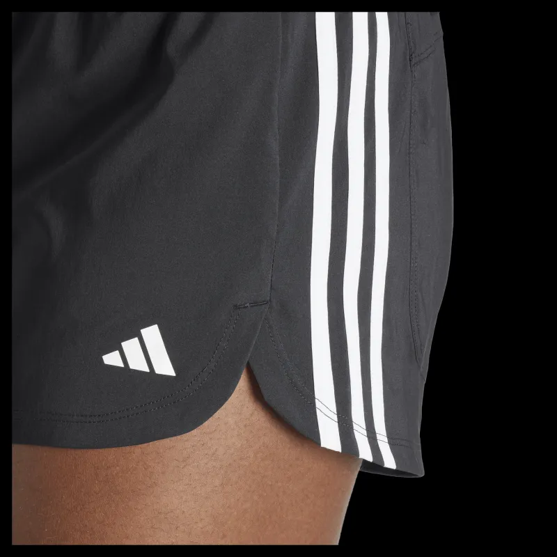 adidas Pacer Training 3-Stripes Woven High-Rise Shorts Black / White Svart Hot