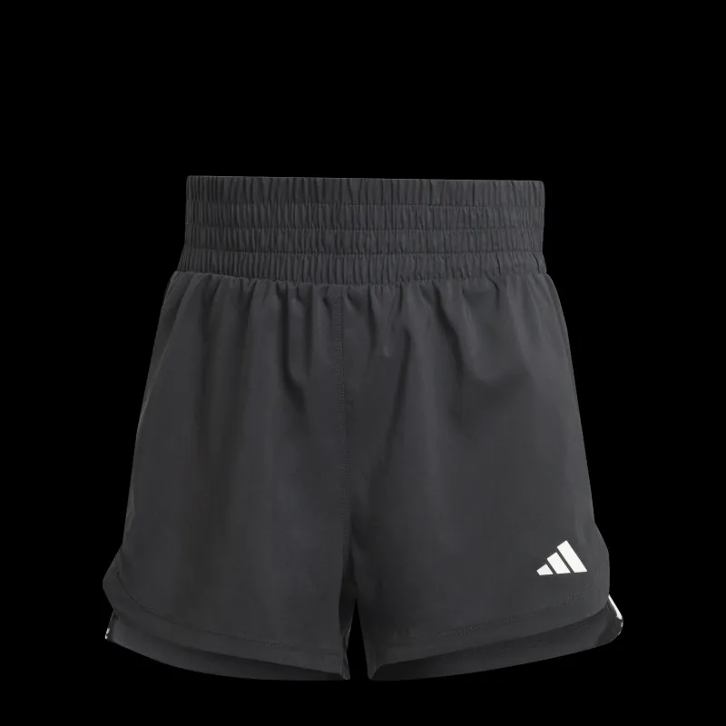 adidas Pacer Training 3-Stripes Woven High-Rise Shorts Black / White Svart Hot