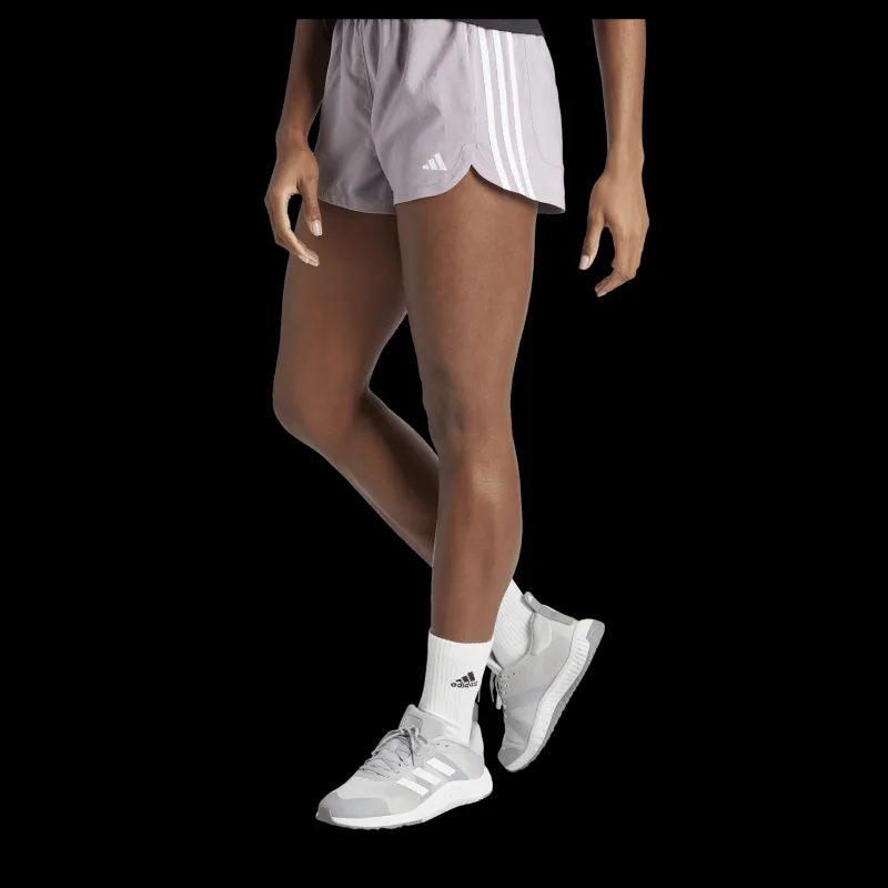 Outlet adidas Pacer Training 3-Stripes Woven High-Rise Shorts Preloved Fig / White Vit