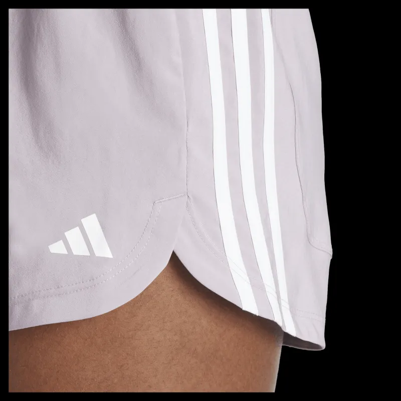Outlet adidas Pacer Training 3-Stripes Woven High-Rise Shorts Preloved Fig / White Vit