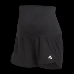 adidas Pacer Woven Stretch Training Maternity Shorts Black / White Svart New