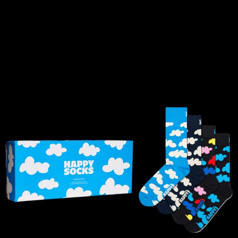 Best Happy Socks 4-pack Cloudy Socks Gift Set Light Blue Blå