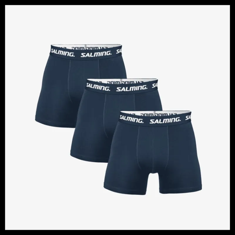 Sale Salming 3-pack Cotton Boxer Navy Blå