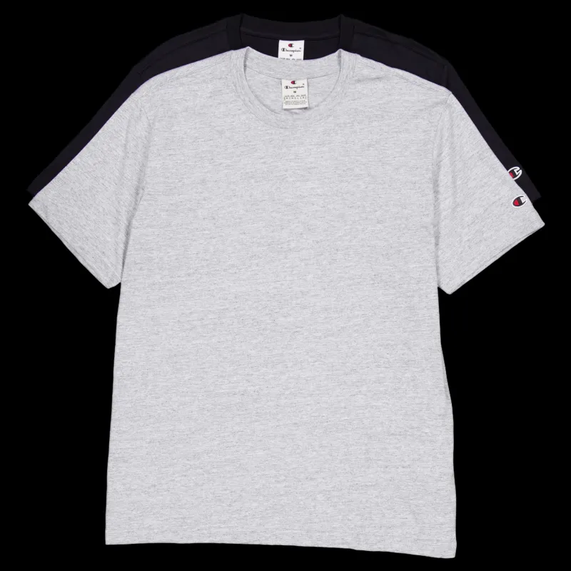Discount Champion 2pack Crew-neck New Oxford Grey Melange Svart
