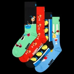 Hot Happy Socks 4-pack Fancy Dinner Socks Gift Light Blue Blå