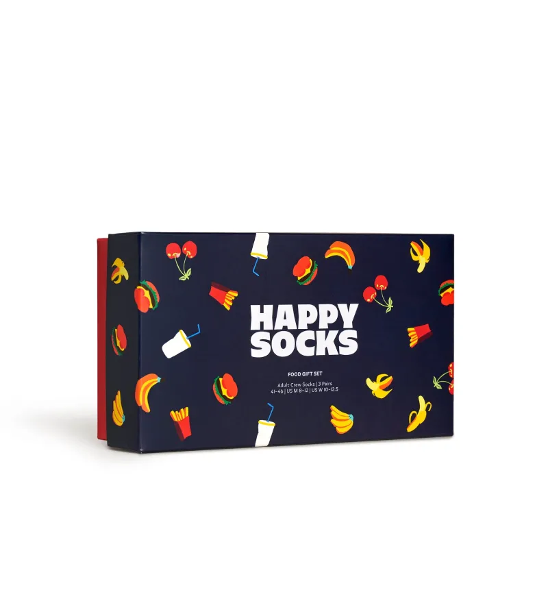 Happy Socks 3-pack Food Socks Gift Set Navy Blå New