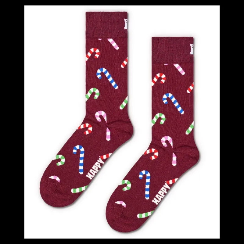 Happy Socks 2-pack Holiday Striped Cracker Dark Red Röd Online