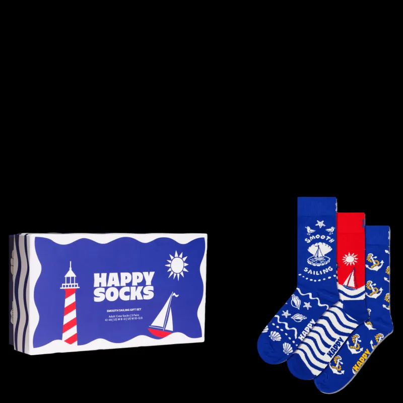 Happy Socks 3-pack Smooth Sailing Socks Gi Blue Blå New