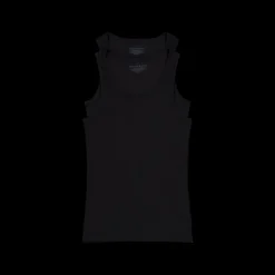 Bread & Boxers 2-pack Tank Ribbed Svart Outlet