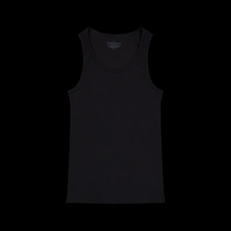 Bread & Boxers 2-pack Tank Ribbed Svart Outlet