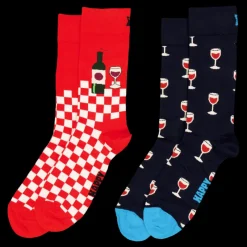 Happy Socks 2-pack Wine Gift Set Blue Blå