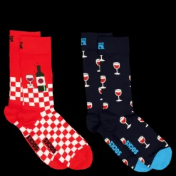 Happy Socks 2-pack Wine Gift Set Blue Blå