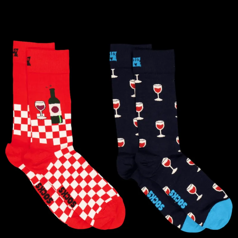 Happy Socks 2-pack Wine Gift Set Blue Blå
