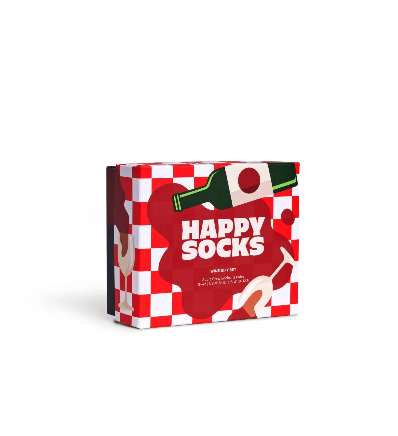 Happy Socks 2-pack Wine Gift Set Blue Blå