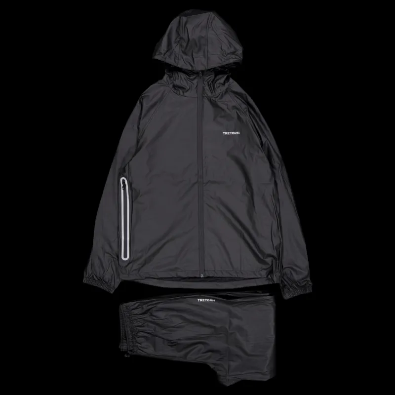 Tretorn Packable Rainbreaker Set Black Svart Online