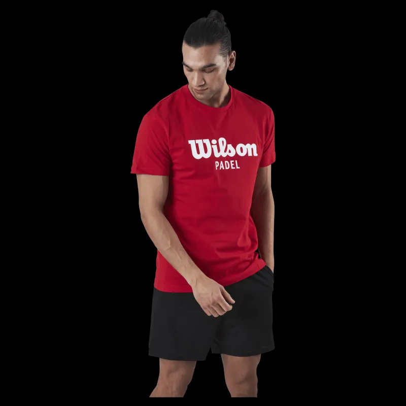 Wilson Padel Scrpt Tee Red Röd Sale