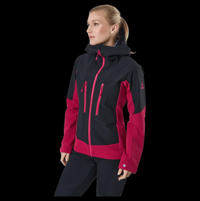 Outlet Halti Pallas W Ii Warm Hybrid Jacket Cerise Pink - Black Flerfärgad