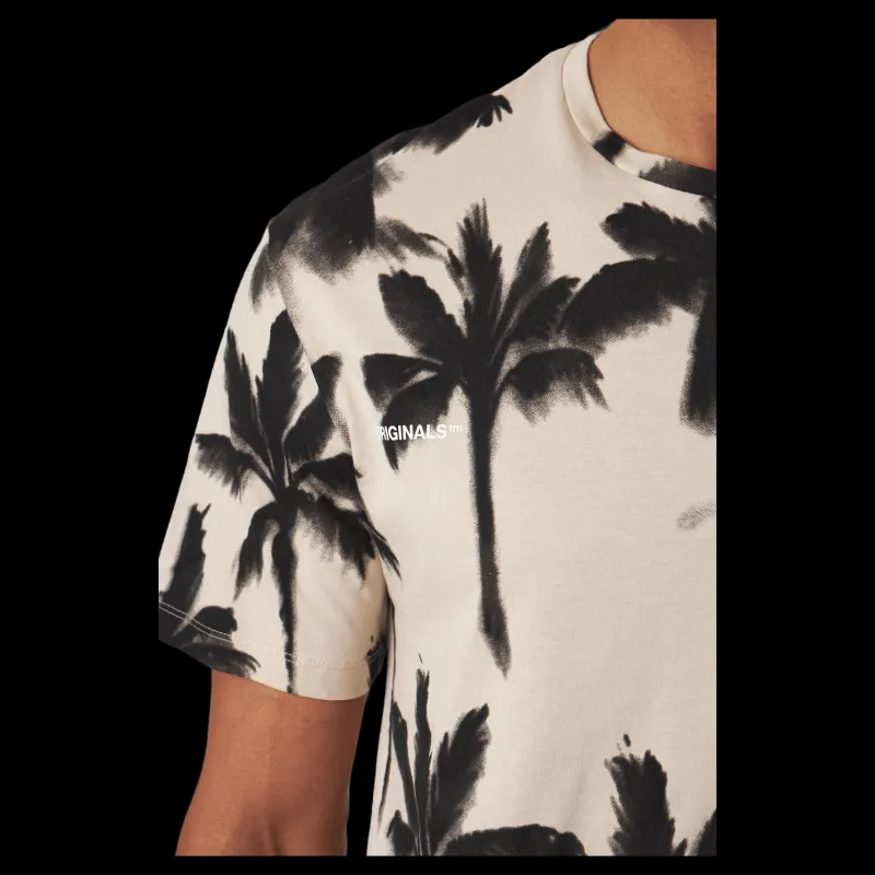 Jack & Jones Palm Tree Print T-shirt White Flerfärgad