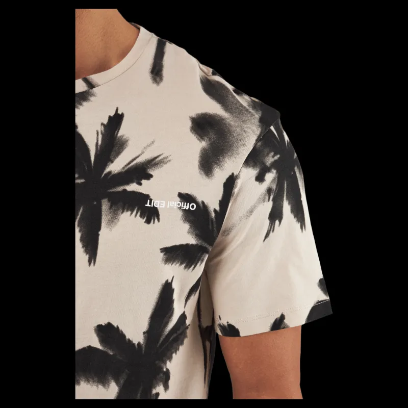 Jack & Jones Palm Tree Print T-shirt White Flerfärgad