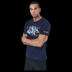 Wilson Paris 2022 Tech Tee Peacoat Blå