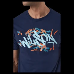 Wilson Paris 2022 Tech Tee Peacoat Blå