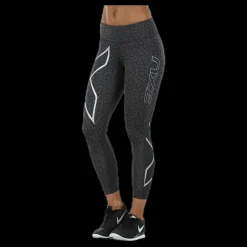 Online 2XU Patterned Mid-Rise Compression 7/8 Tights Black/Grey Svart och Grå