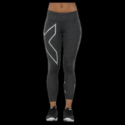 Online 2XU Patterned Mid-Rise Compression 7/8 Tights Black/Grey Svart och Grå