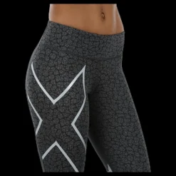 Online 2XU Patterned Mid-Rise Compression 7/8 Tights Black/Grey Svart och Grå