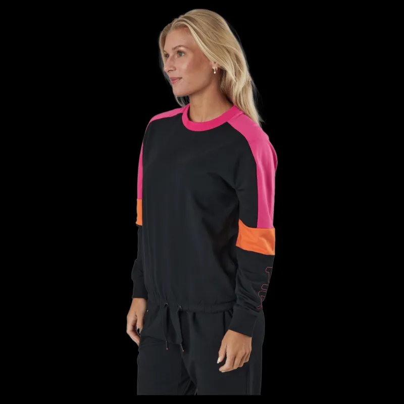Online Fila Paulina Cropped Crew Sweat Black-beetroot Purple-mandarin