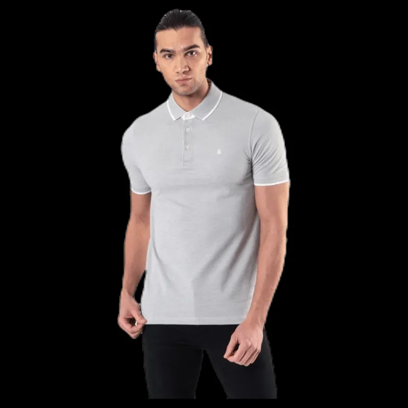 Jack & Jones Paulos Polo Ss Grey Grå Discount