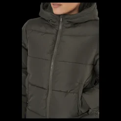 Pieces Pcbee New Short Puffer Jacket Black Olive Svart Sale