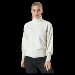 Pieces Pccava Ls High Neck Knit Bc Birch Vit Outlet