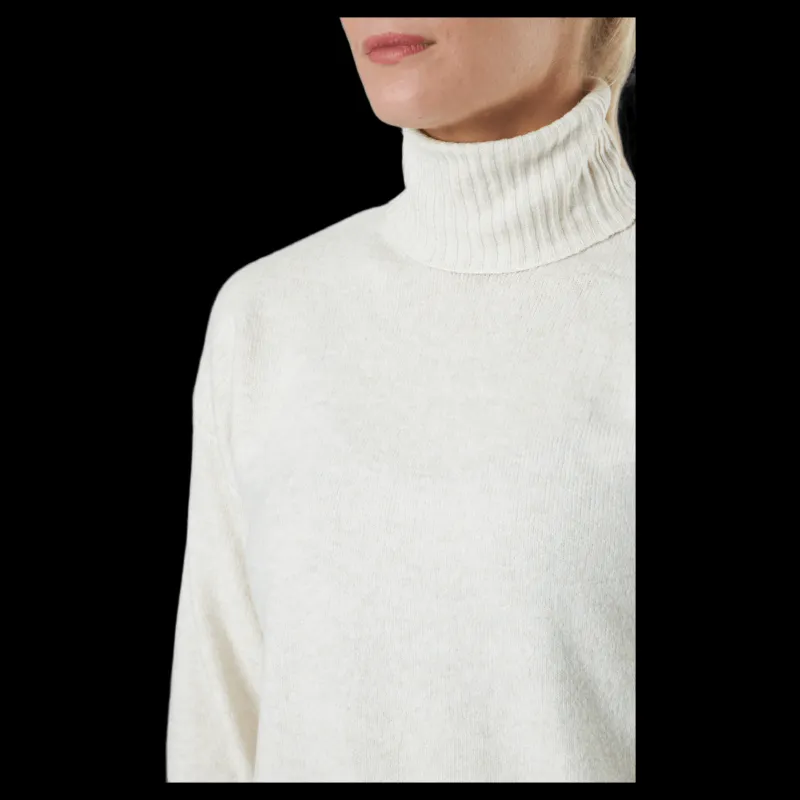 Pieces Pccava Ls High Neck Knit Bc Birch Vit Outlet