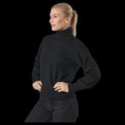 Pieces Pccava Ls High Neck Knit Bc Black Svart Outlet