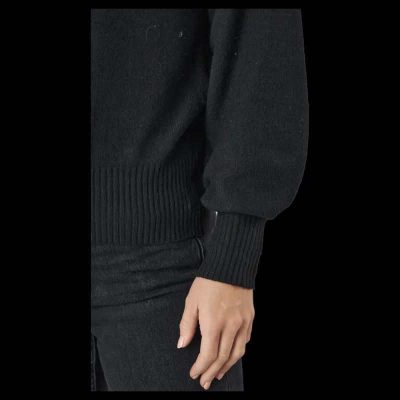Pieces Pccava Ls High Neck Knit Bc Black Svart Outlet