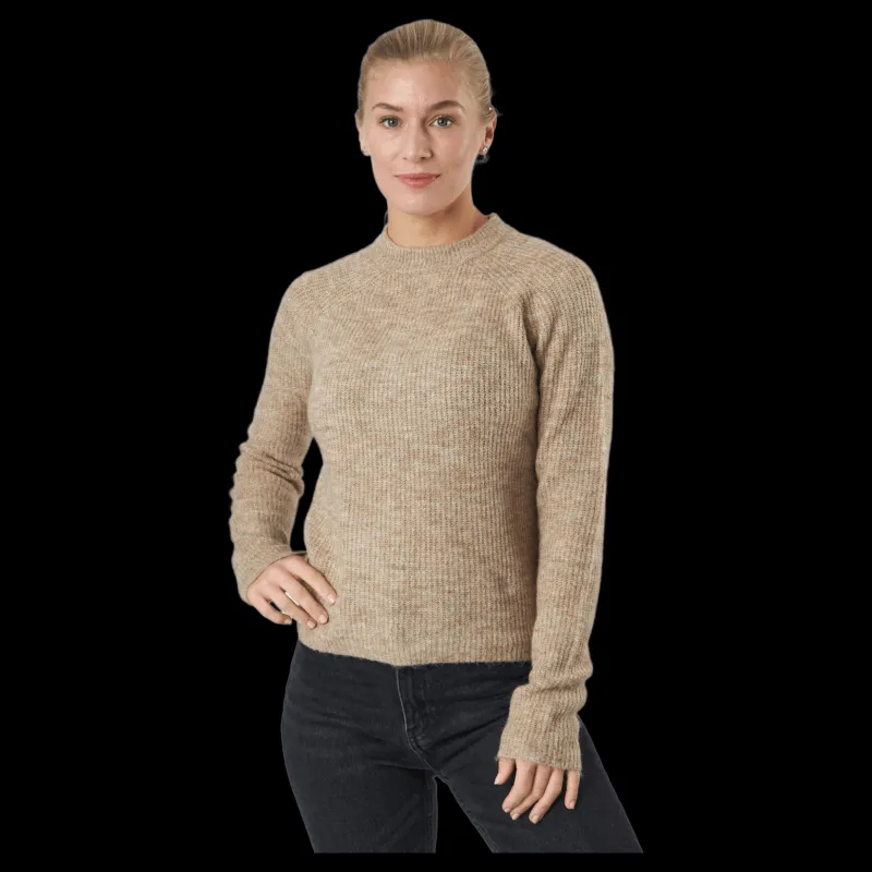 New Pieces Pcellen Ls O-neck Knit Bc Silver Mink Brun