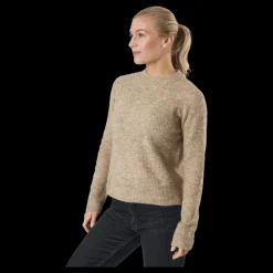 New Pieces Pcellen Ls O-neck Knit Bc Silver Mink Brun